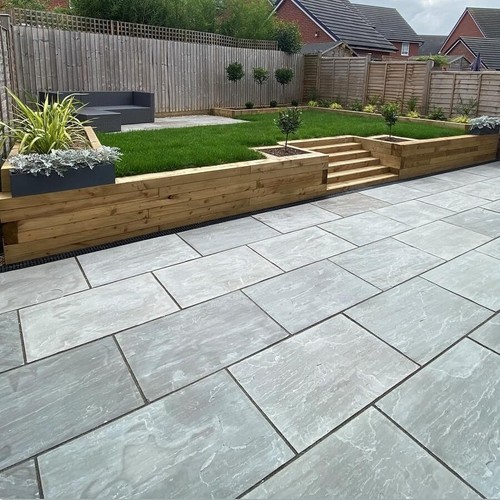 Indian sandstone patio - indian,