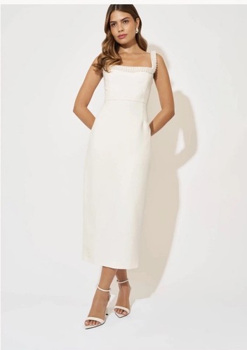 Pearl trim midi - pearl, dress