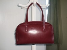 Handbag ”Paquetage”Paris Split Cowhide Leather Burgundy Colour