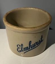 Elmhurst Dairy Stoneware Crock Cream Cheese Butter Queens NY NYC