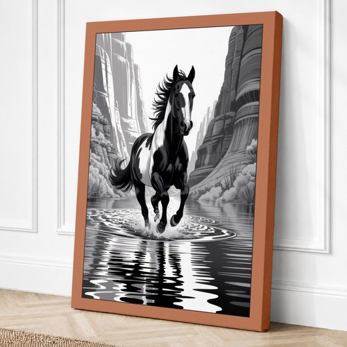 Horse through canyon modern - canyon,