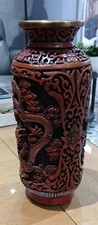 Chinese Dragon Cinnabar Vase
