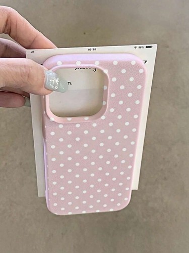 Pink polka dot phone - phone, case
