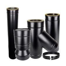 Twin wall flue pipe black - twin,