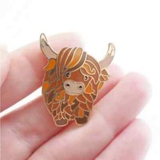 New Highland Cow Brooch Enamel