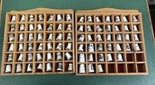 Large Selection Of 78 Bone China Thimbles In 2 Thimble Holders National Trust