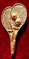 Quality Pewter Tennis Brooch
