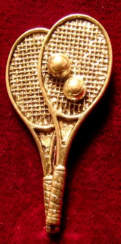 Quality pewter tennis brooch - quality,