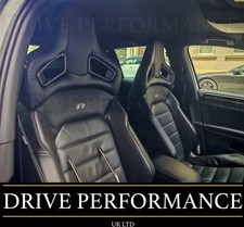 2 X Universal Car Seats Upgrade Sports Bucket Racing Headrest PVC Leather Carbon