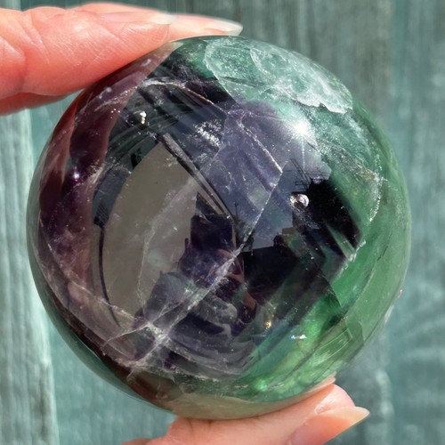 Rainbow fluorite sphere - fluorite,