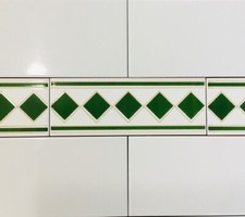 Murcia Diamond Pattern Border Wall Tile 75x200mm Glazed Wall Tiles