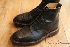 Trickers Tricker's Stow Black Leather Derby Boots Shoes UK 8 US 9 EU 42