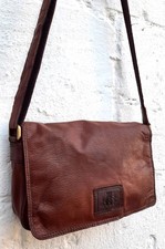 ROWALLAN -Burnt Umber Brown Supple Leather Small Crossbody Bag /Adjustable Strap