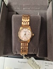 Bulova Ladies Diamond Dial Rose Gold Bracelet Watch 97S112. open to offers 