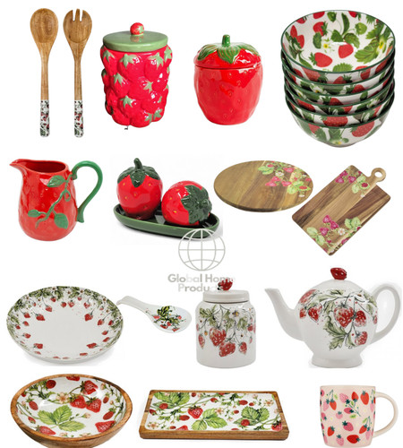 Strawberry field bowl - strawberry, ceramic