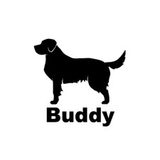 Golden Retriever Decal for Yeti, Car, Truck, Tumbler. Personalized with Name.