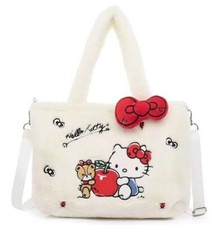 Hello Kitty Plush Head Hobo Bag Tote Kawaii Travel Storage Large Capacity Light