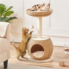 Cat Tree Rattan Cat Tower
