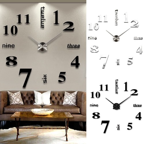 Frameless diy wall mute clock - diy,