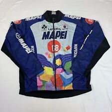 Vintage Colnago Mapei Cycling Zip Up Jacket Long Sleeves Mens Size M Medium Blue