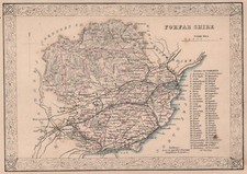 Decorative antique county map