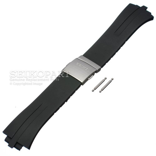 Seiko black rubber - seiko, strap