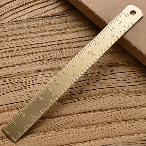 Retro brass straight ruler - straight,