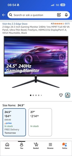 Edge 5in 240hz - z-edge, 1ms