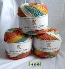 Northern Light Variegated Dk Knitting/crochet Yarn 3 X150g Cakes