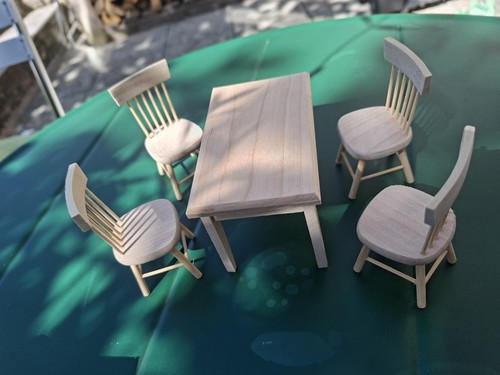 Dolls house barewood table - dolls,