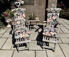 2 vintage matching lounger garden sun lounger seat covers steamer