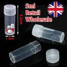 5-500x 5ml Plastic Small Sample Bottle Test Tube Medicine Storage Containers