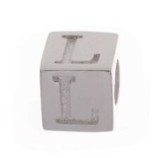 Sterling Silver Alphabet Pendant Charm Initial 925 Small Cube Letter A - Z