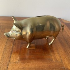 Vintage Brass Piggy pig Coin
