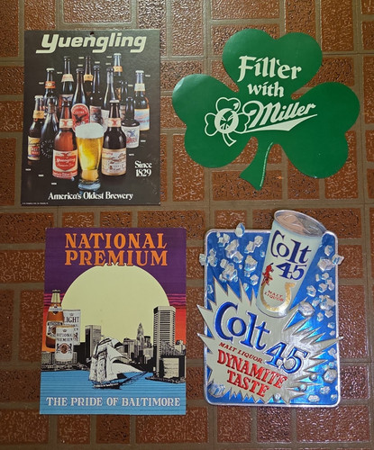 Vtg cardboard beer display - -,