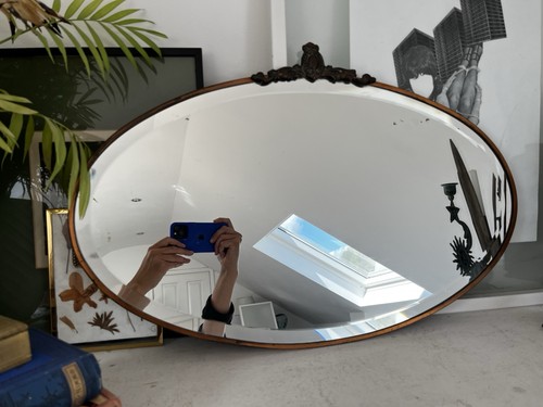 Vintage bevelled edge mirror - vintage,