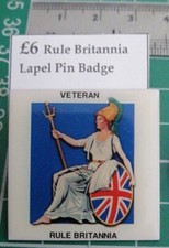 Rule Britannia Veteran Lapel Pin Badge. Armed Forces Veteran Pin. 