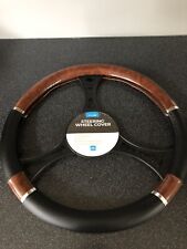 CITROEN RELAY VAN STEERING WHEEL COVER BLACK/WALNUT DESIGN FITS WHEELS 39/41CM 