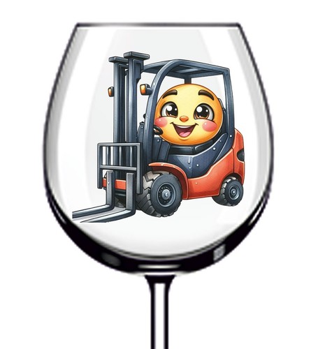 12x colourful forklift truck - colourful,