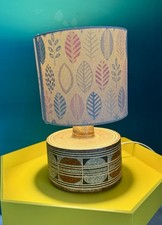 Troika Pottery Vintage Cylinder Lamp Base 1970s by Alison Brigden Brown Circles