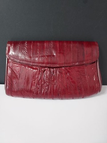 Vtg genuine eelskin oxblood - eelskin,