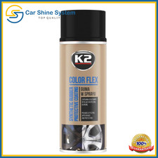RUBBER PAINT BLACK GLOSS PEEL OFF PAINT SPRAY CAN AEROSOL 400ML K2 FLEX