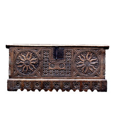 Antique Elm Coffer Spanish