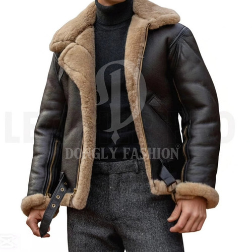 Men shearling aviator - shearling,