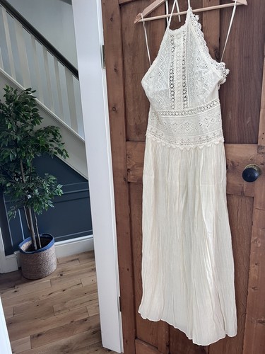 Zara cream lace midi dress - cream,