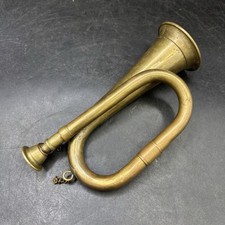 Miniature Brass BUGLE 6" Trumpet Novelty Antique Patina Model Instrument
