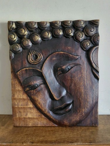 Vintage wood buddha wall - wood,