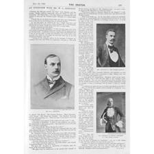 William L Abingdon Interview with the Victorian Actor - Antique Print 1894