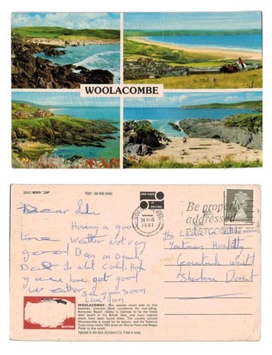Vintage postcard woolacombe - vintage,