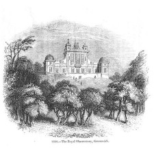 LONDON The Royal Observatory Greenwich - Antique Print 1845